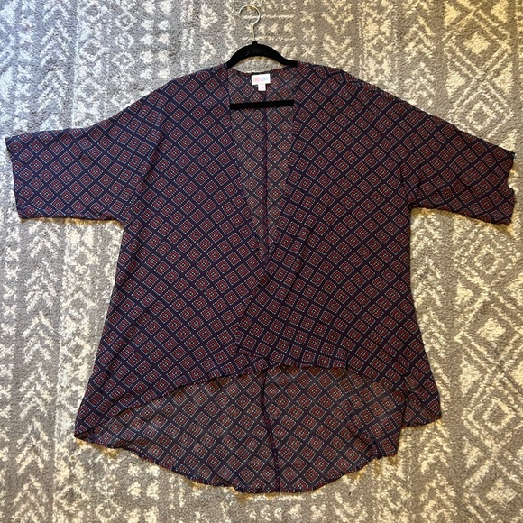 LuLaRoe Multicolor Patterned Kimono size S (SKU-D-132) - Picture 7 of 9